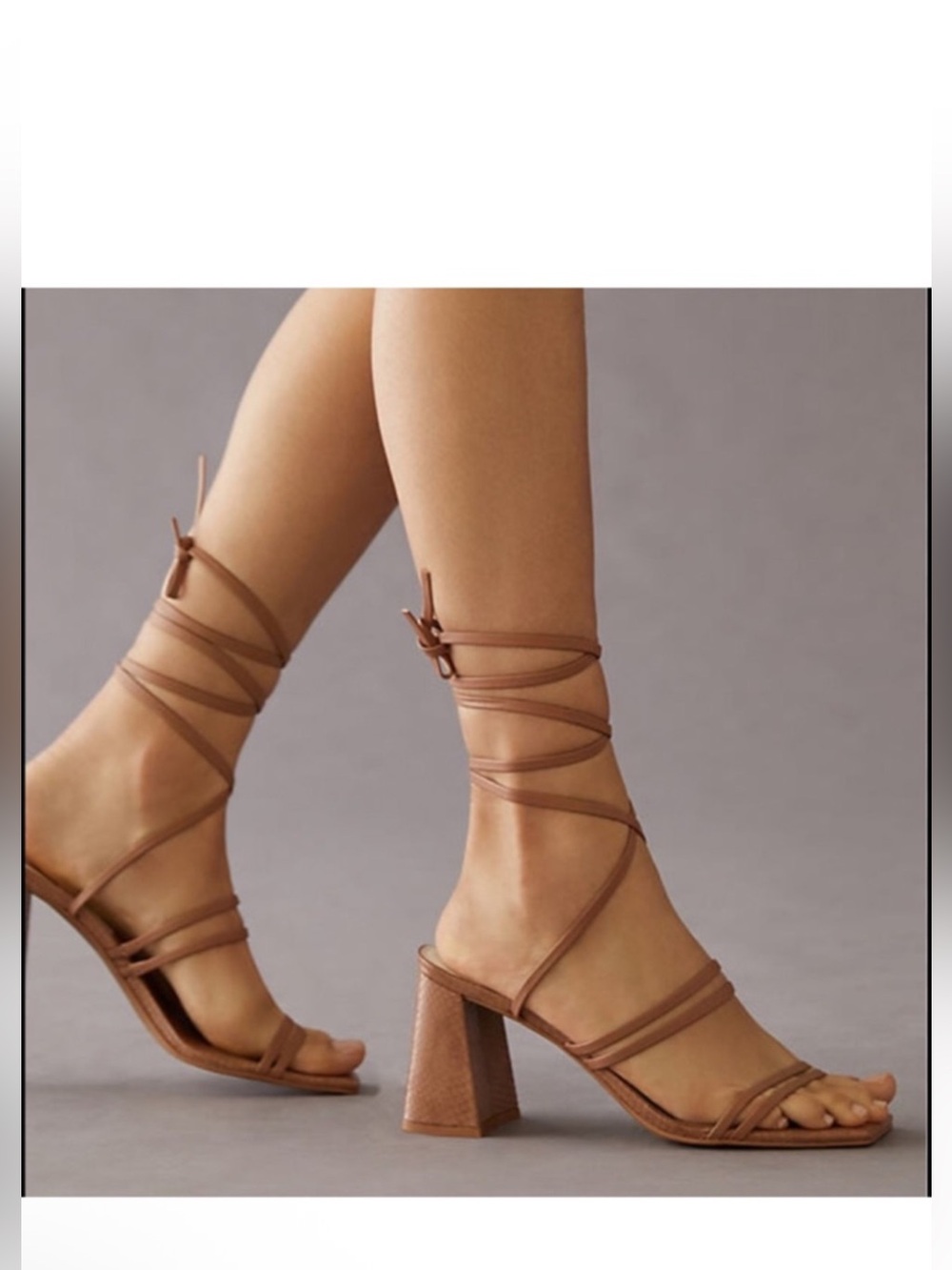 Nwt dolce vita Women's Tan Strappy Lace-Up Block Heel Sandals